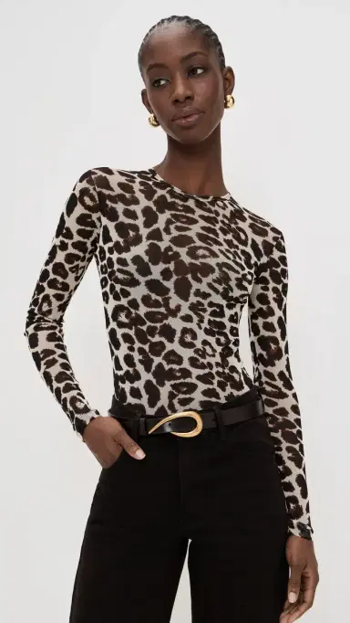 LE BOP Hannah Thong Bodysuit Leopard XL | Thumbnail 2