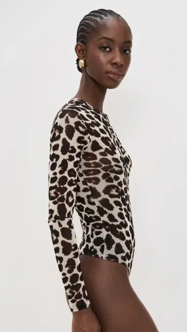 LE BOP Hannah Thong Bodysuit Leopard XL | Thumbnail 4
