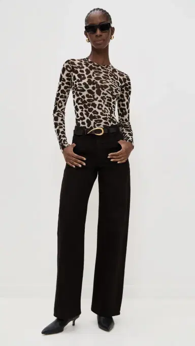 LE BOP Hannah Thong Bodysuit Leopard XL | Thumbnail 5