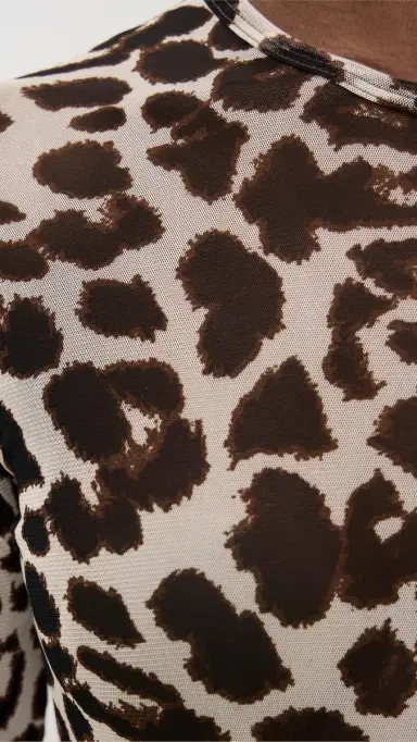 LE BOP Hannah Thong Bodysuit Leopard XL | Thumbnail 6
