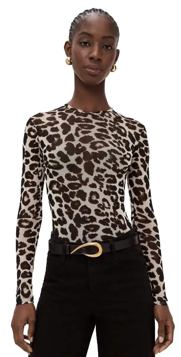LE BOP Hannah Thong Bodysuit Leopard