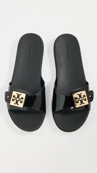 Tory Burch Buckle Slides Perfect Black/Gold | Thumbnail 2 Tory Burch Buckle Slides Perfect Black/Gold | Thumbnail 2