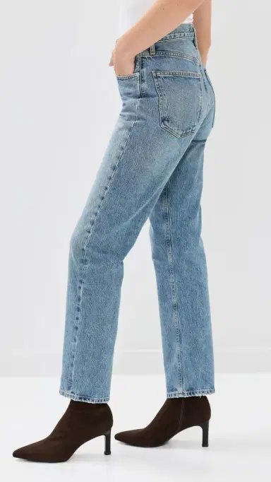 AGOLDE 90s Pinch Waist High Rise Straight Jeans Navigate 33 | Thumbnail 4