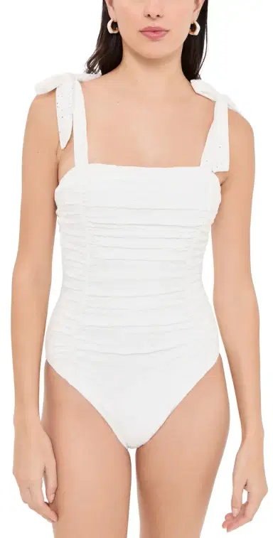 MINKPINK Pippa Broderie One Piece White | Thumbnail 1
