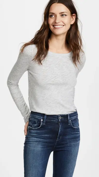 ATM Anthony Thomas Melillo Long Sleeve Destroyed Wash Tee Heather Grey | Thumbnail 2 ATM Anthony Thomas Melillo Long Sleeve Destroyed Wash Tee Heather Grey | Thumbnail 2