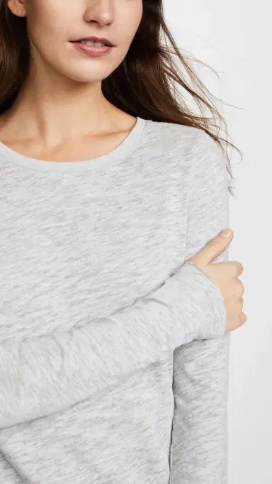 ATM Anthony Thomas Melillo Long Sleeve Destroyed Wash Tee Heather Grey | Thumbnail 6 ATM Anthony Thomas Melillo Long Sleeve Destroyed Wash Tee Heather Grey | Thumbnail 6