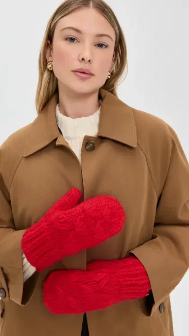 Lele Sadoughi Motley Mittens Red One Size | Thumbnail 3