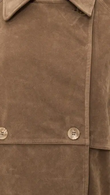 Apparis Gaia Sans Faux Suede Short Trench Coat addle Brown | Thumbnail 6