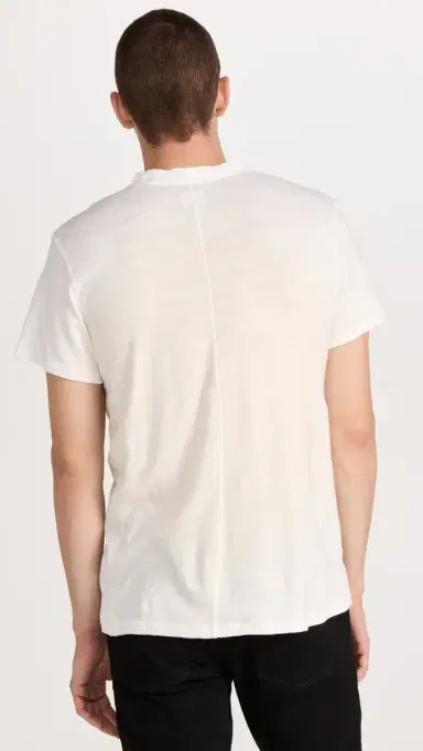 rag & bone Classic Short Sleeve Henley White M | Thumbnail 3