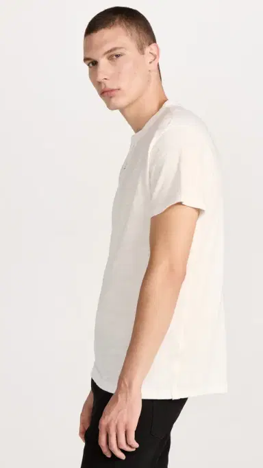 rag & bone Classic Short Sleeve Henley White M | Thumbnail 4