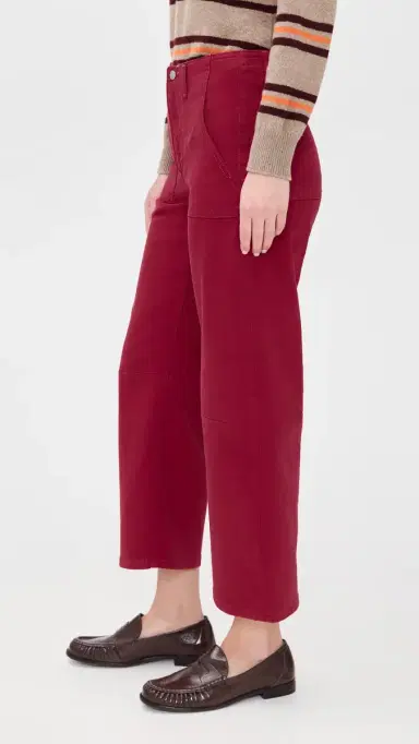 LE JEAN Utility Soft Barrel Mid Rise Jeans Red | Thumbnail 4 LE JEAN Utility Soft Barrel Mid Rise Jeans Red | Thumbnail 4
