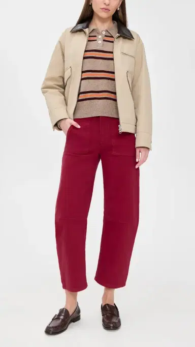 LE JEAN Utility Soft Barrel Mid Rise Jeans Red | Thumbnail 5 LE JEAN Utility Soft Barrel Mid Rise Jeans Red | Thumbnail 5