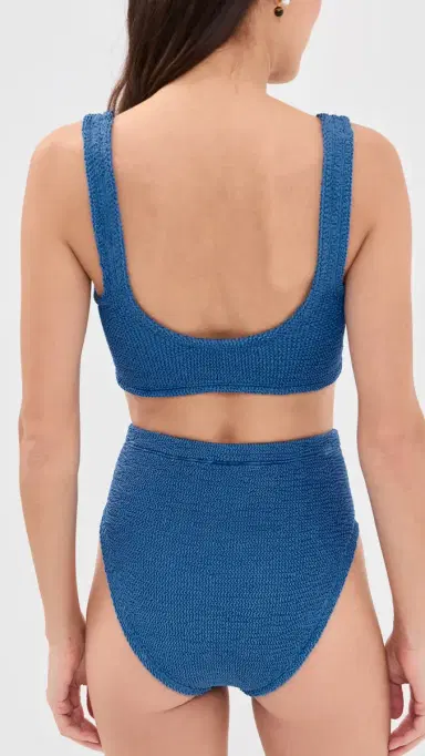 Hunza G Nadine Bikini Set Metallic Denim One Size | Thumbnail 3