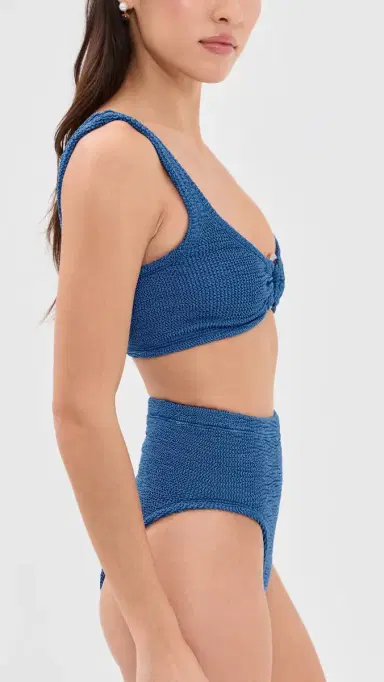Hunza G Nadine Bikini Set Metallic Denim One Size | Thumbnail 4