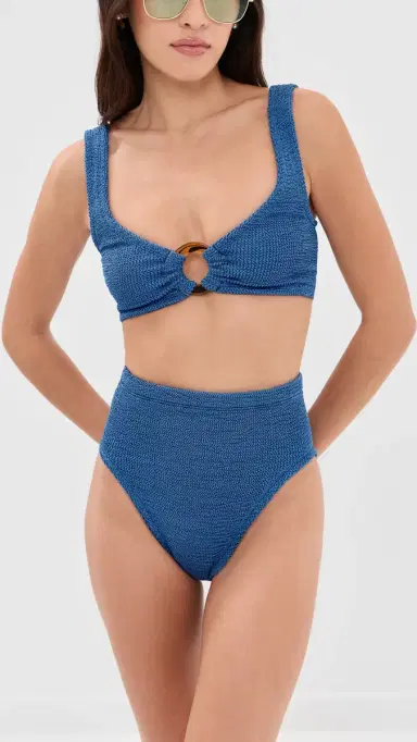 Hunza G Nadine Bikini Set Metallic Denim One Size | Thumbnail 5