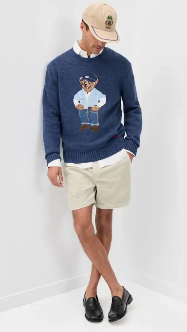 Polo Ralph Lauren Original Label Cotton Linen Denim Bear Crewneck Sweater ight Navy | Thumbnail 5 Polo Ralph Lauren Original Label Cotton Linen Denim Bear Crewneck Sweater ight Navy | Thumbnail 5