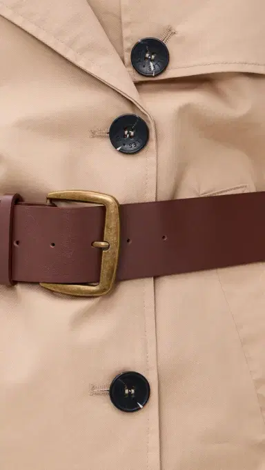 Avec Les Filles Short Trench Coat with Leather Belt Camel | Thumbnail 6 Avec Les Filles Short Trench Coat with Leather Belt Camel | Thumbnail 6