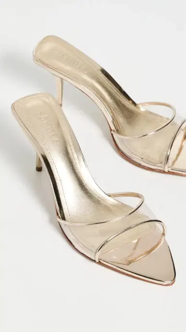 Schutz Elodie Vinyl Sandals Transpare/Platina 9 | Thumbnail 5