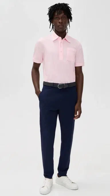 Adidas Golf Originals Pocket Polo Clear Pink/Chalk White L | Thumbnail 5
