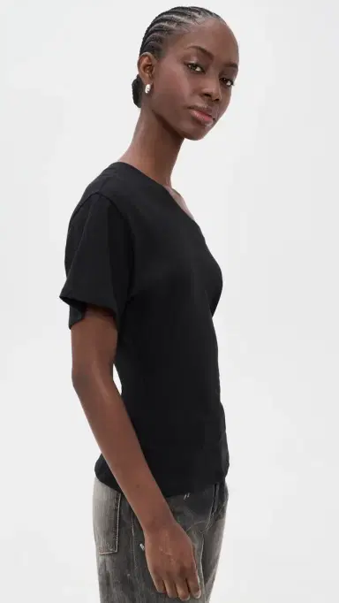 EB Denim Elena Off Shoulder Tee Black | Thumbnail 4