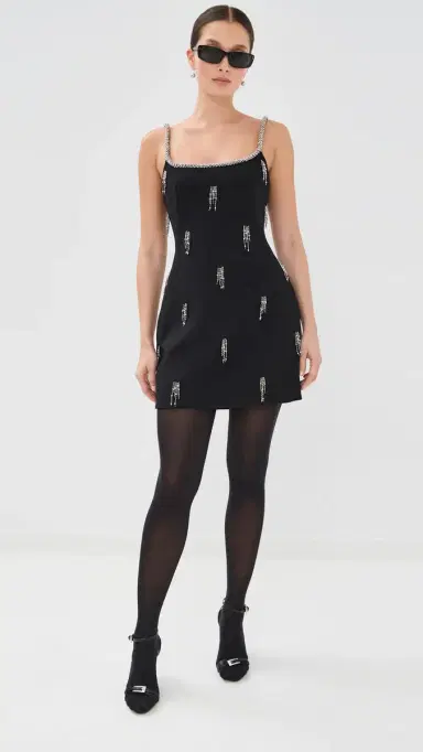 SIMKHAI Amy Mini Dress Black | Thumbnail 5