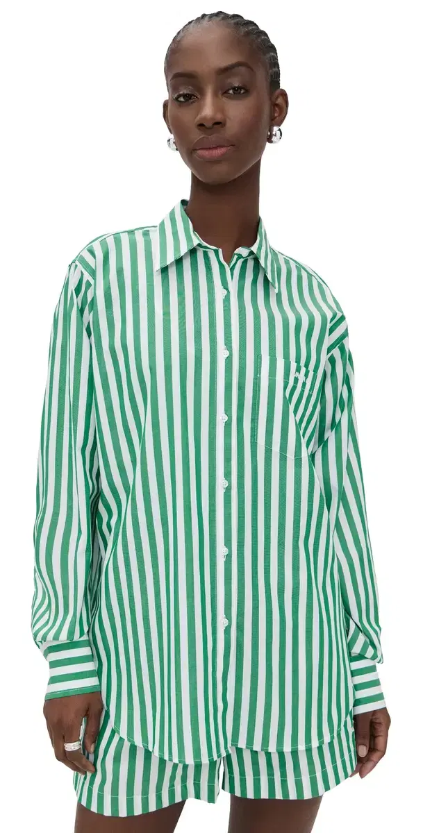 Cabana Shirt Emerald Cabana Stripe