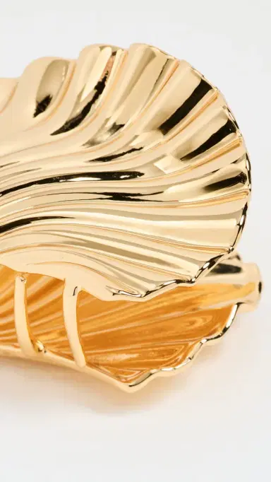 LELET NY Glossy Shell Claw Clip Gold One Size | Thumbnail 4