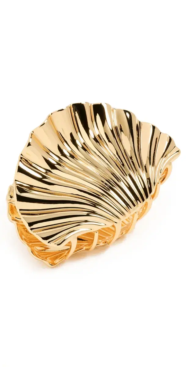 Glossy Shell Claw Clip Gold One Size