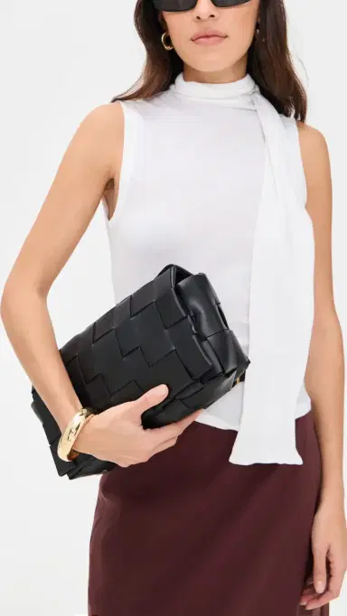 St. Agni Woven Envelope Mini Tote Black One Size | Thumbnail 3