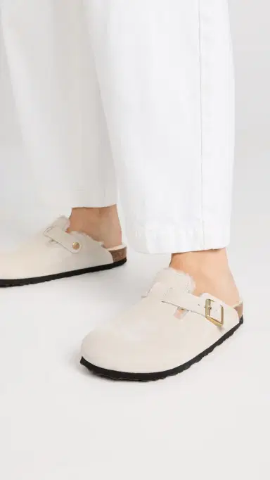 Birkenstock Boston Shearling Clogs Antique White/Antique White 36 | Thumbnail 3