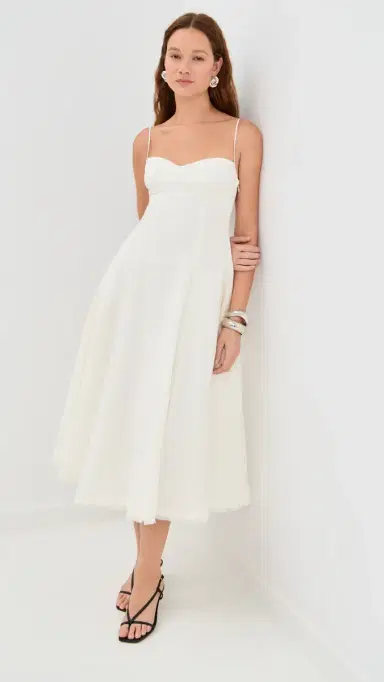 SIMKHAI Analise Bustier Midi Dress White | Thumbnail 2 SIMKHAI Analise Bustier Midi Dress White | Thumbnail 2