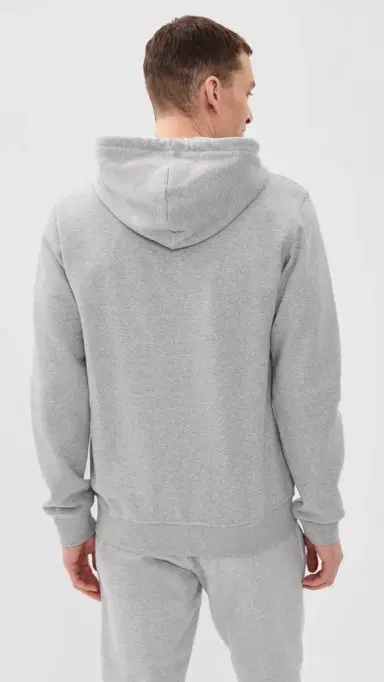 Adidas Trefoil Essentials Full Zip Hoodie Medium Grey Heather/White S | Thumbnail 3 Adidas Trefoil Essentials Full Zip Hoodie Medium Grey Heather/White S | Thumbnail 3