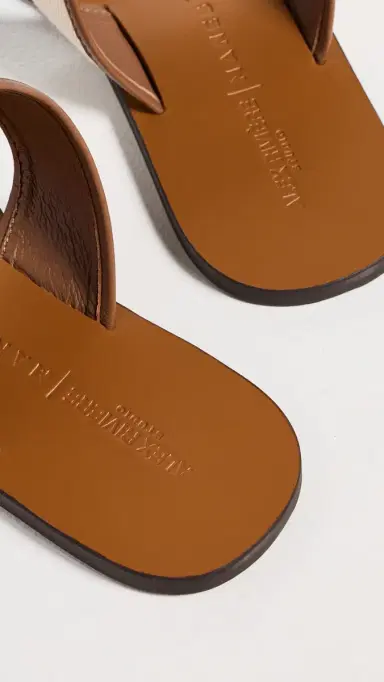 MANEBI Canvas Leather Sandals Tan/Natural 36 | Thumbnail 4