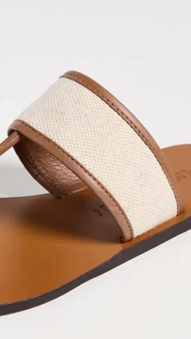 MANEBI Canvas Leather Sandals Tan/Natural 36 | Thumbnail 6