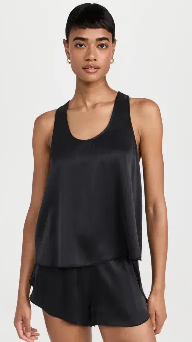 Lunya Washable Silk Tulip Back Set Immersed Black | Thumbnail 2