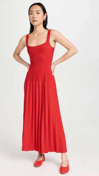 Staud Ellison Dress Red Rose L | Thumbnail 2