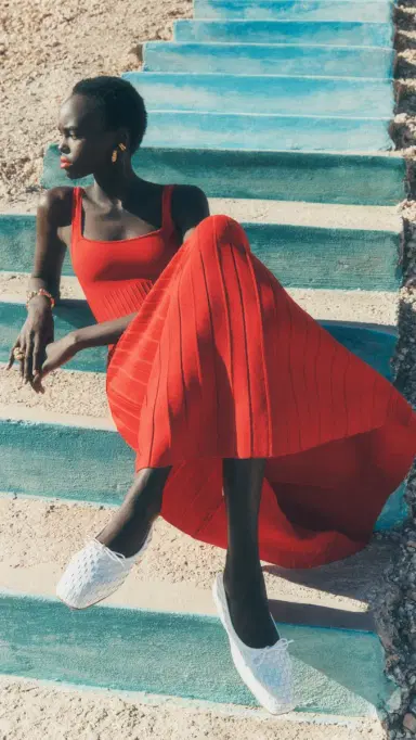 Staud Ellison Dress Red Rose L | Thumbnail 6