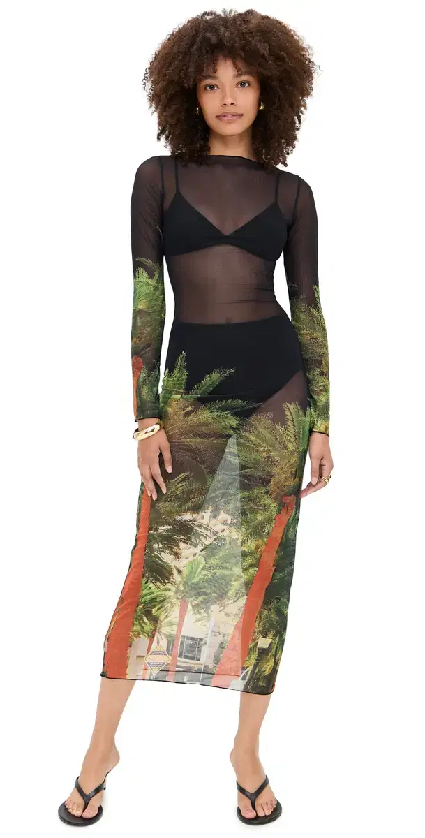 Miami Palm Maxi Dress Miami Palm Print