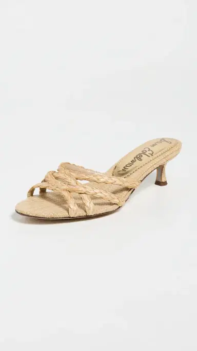 Sam Edelman Camille 2 Heeled Mules Tan Raffia | Thumbnail 2
