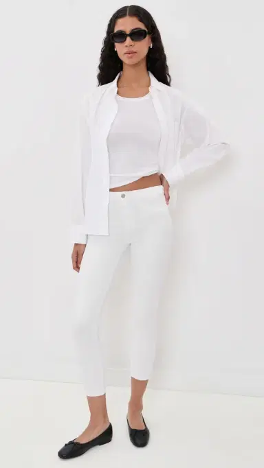 L'Agence Margot High Rise Skinny Jeans Blanc 24 | Thumbnail 5