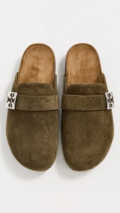 Tory Burch Mellow Mules Wild Olive/Silver | Thumbnail 4