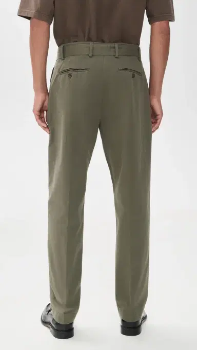 OFFICINE GÉNÉRALE Pleated Twill Chinos Olive | Thumbnail 3