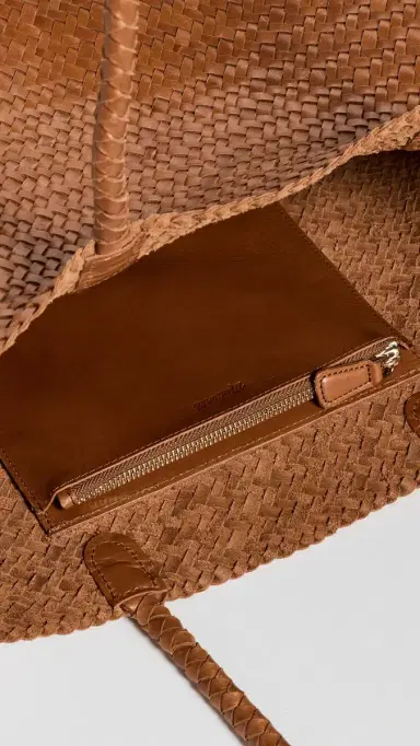Madewell The Handwoven Leather Tote Burnt Sienna One Size | Thumbnail 6