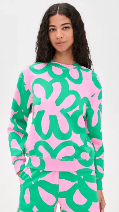 Marimekko Leiot Jattikukka Kioski Sweatshirt Light Pink/Green | Thumbnail 2 Marimekko Leiot Jattikukka Kioski Sweatshirt Light Pink/Green | Thumbnail 2