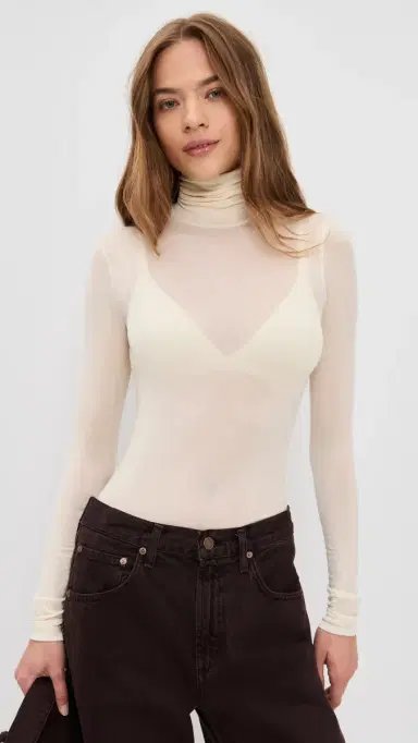 AGOLDE Pascale Turtleneck Oat Milk L | Thumbnail 2
