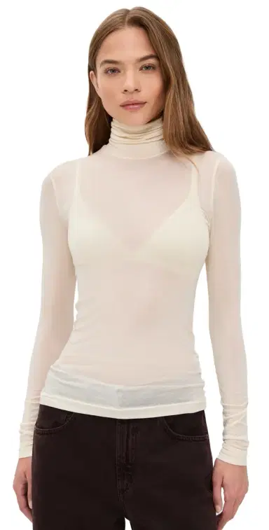 AGOLDE Pascale Turtleneck Oat Milk L | Thumbnail 1