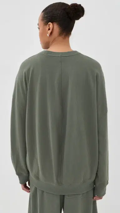 Tibi Lightweight Sweatshirt Olive | Thumbnail 3