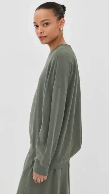 Tibi Lightweight Sweatshirt Olive | Thumbnail 4