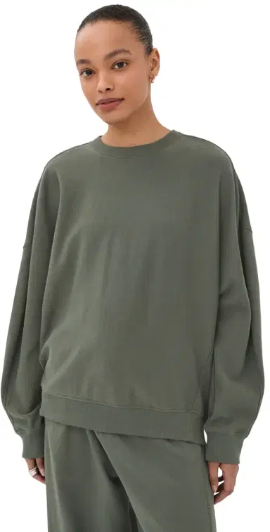 Tibi Lightweight Sweatshirt Olive | Thumbnail 1