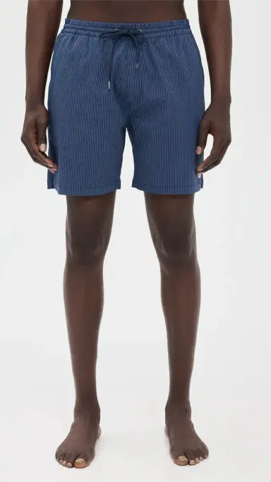 Marine Layer Lined port & wim Shorts 6 Navy/Blue tripe | Thumbnail 2